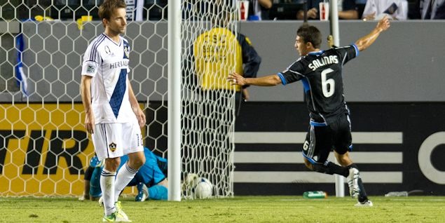 A stoppage time goal saved the LA - San Jose series from a scoreless first-leg.  Credit: David Bernal - ISIPhotos.com
